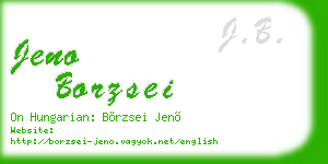 jeno borzsei business card