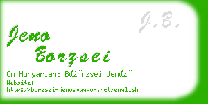 jeno borzsei business card